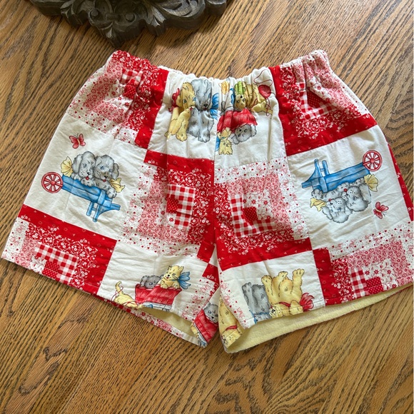 Handmade vintage baby quilt fleece lined shorts - Picture 1 of 3